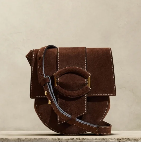 Brown Suede Ankle Boots and Crossbody Bag Set - Picture 2 of 6